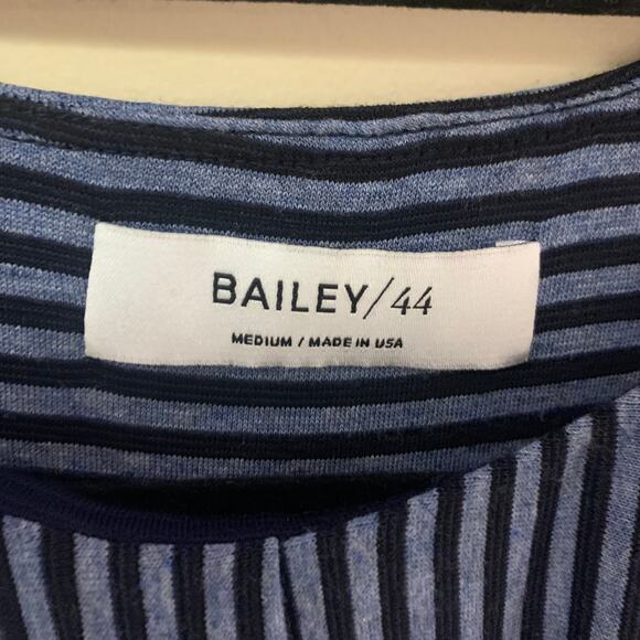 Bailey / 44 navy blue striped asymmetrical dress size M - Picture 7 of 13